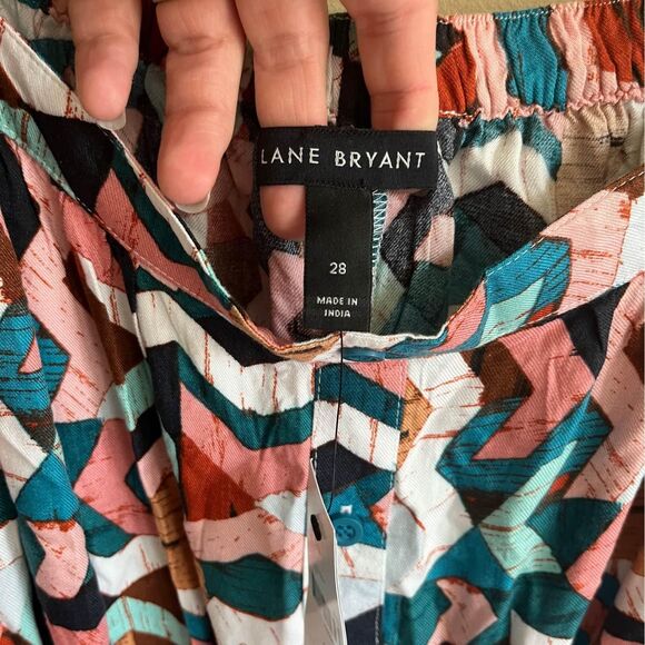 Plus Size NWT Lane Bryant Geometric Print Peplum Tank Top Size 28 - Picture 4 of 10